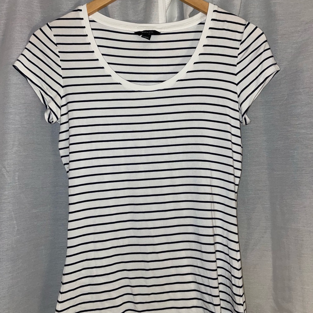 RW & Co Women's Striped Black and White Top